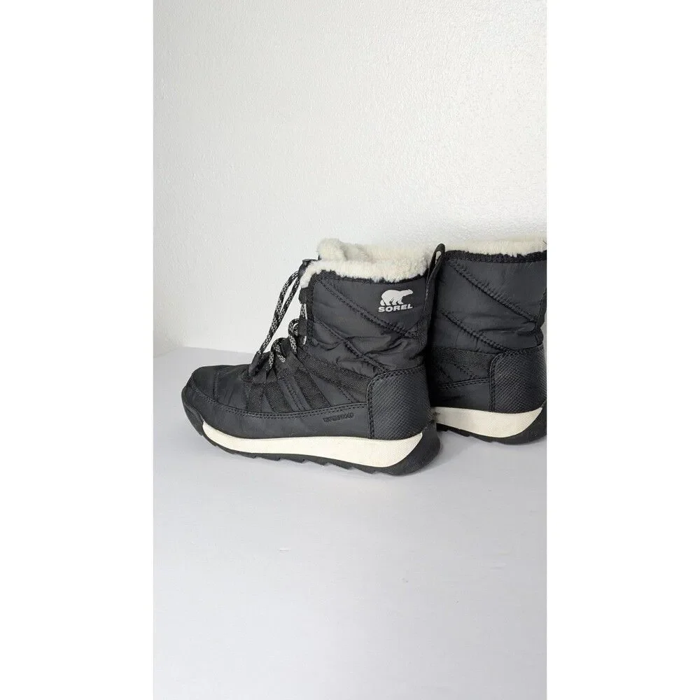 Sorel Youth Whitney II Short Lace Waterproof Boots Kids Size 3 Black